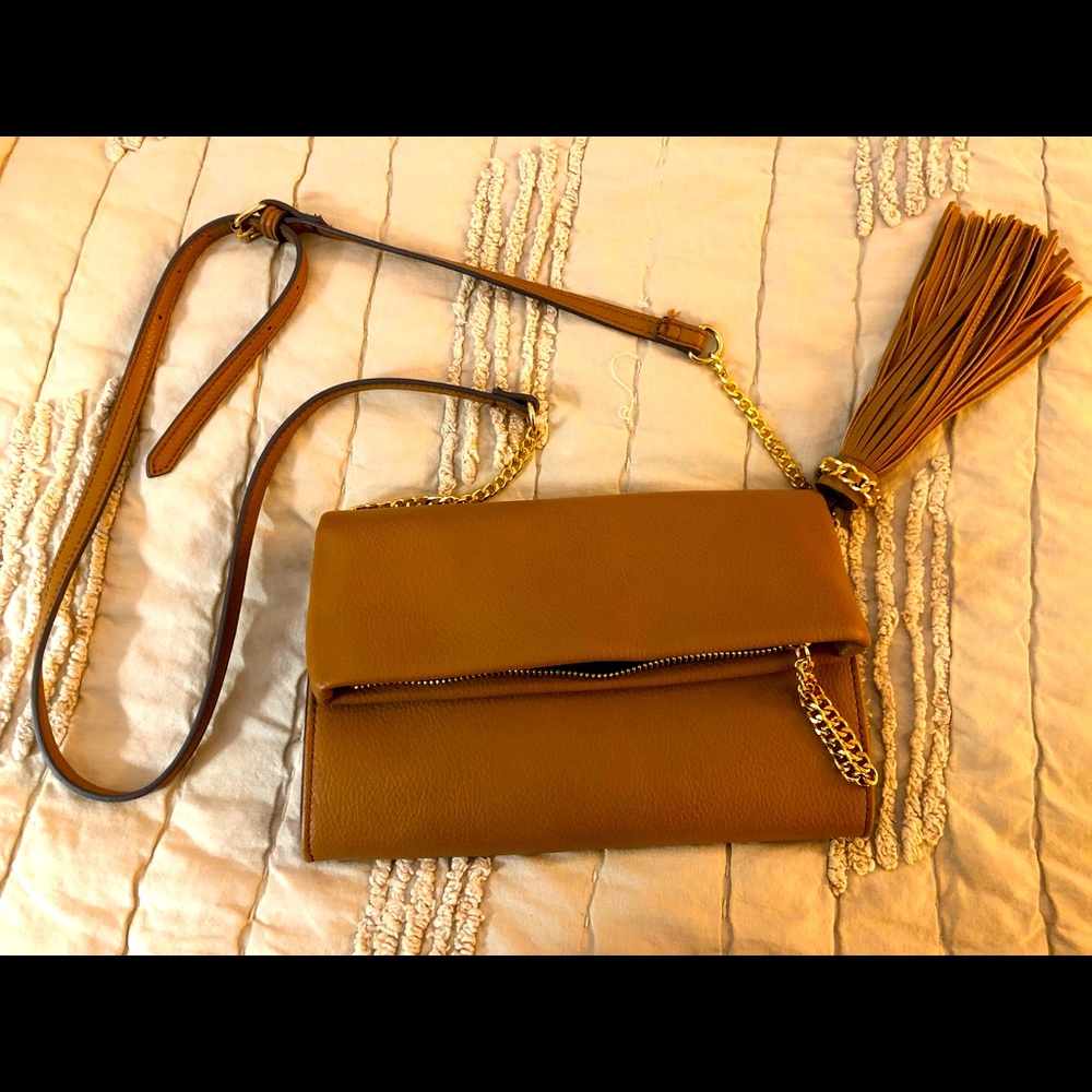 ALDO Crossbody Leather Bag - Cognac